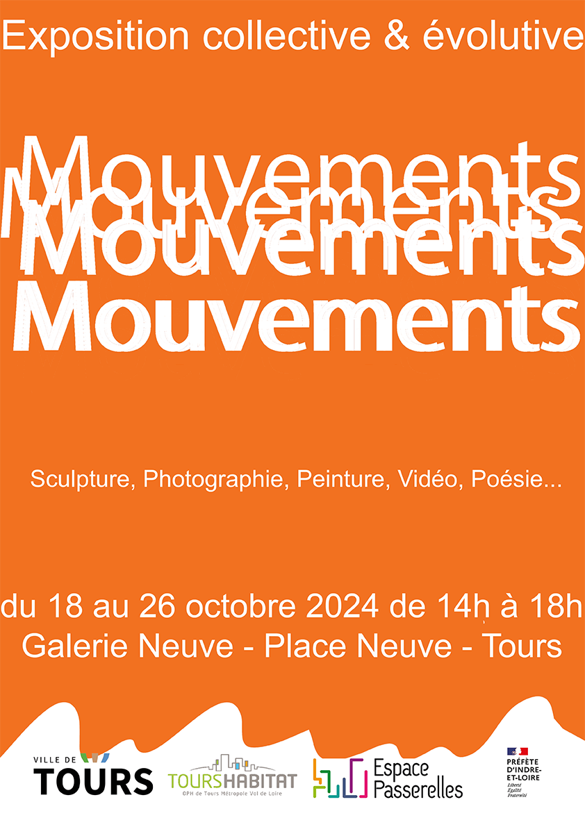 affiche de l'exposition collective et évolutive MOUVEMENTS